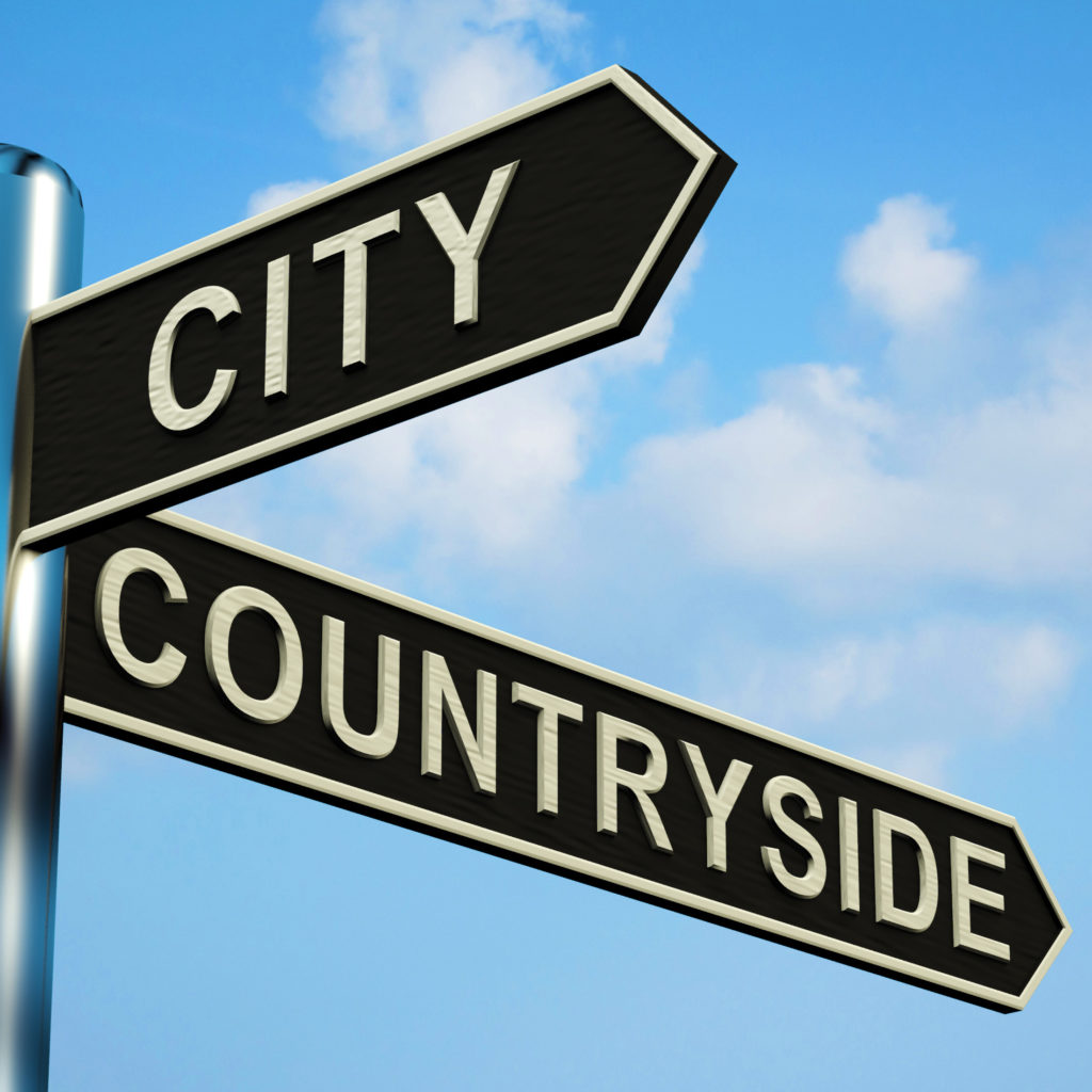 Living in city or countryside. City or countryside. City or Country. Countryside versus City. Life in City and Country.